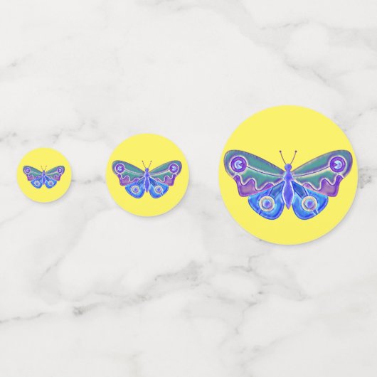 Paarse vlindertekening confetti (Voorkanten)