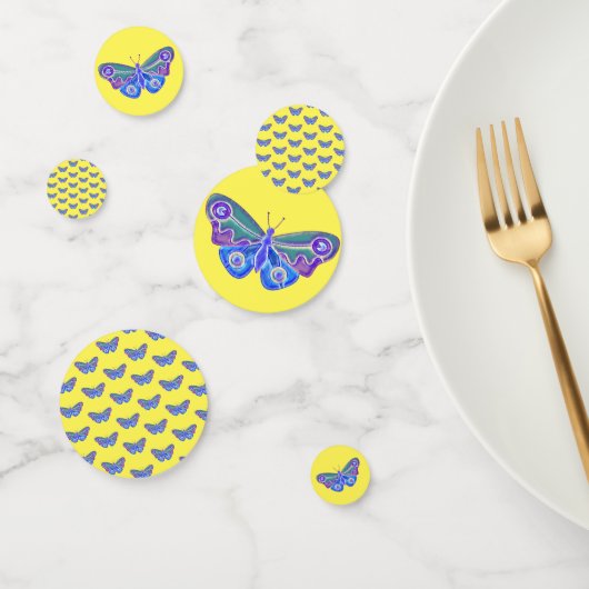 Paarse vlindertekening confetti (Groep)