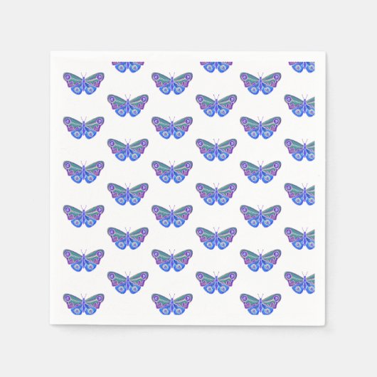 Paarse vlindertekening servet (Voorkant)