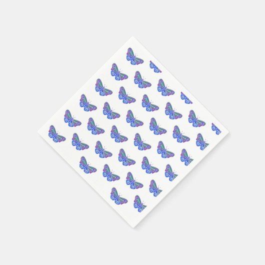 Paarse vlindertekening servet (Hoek)