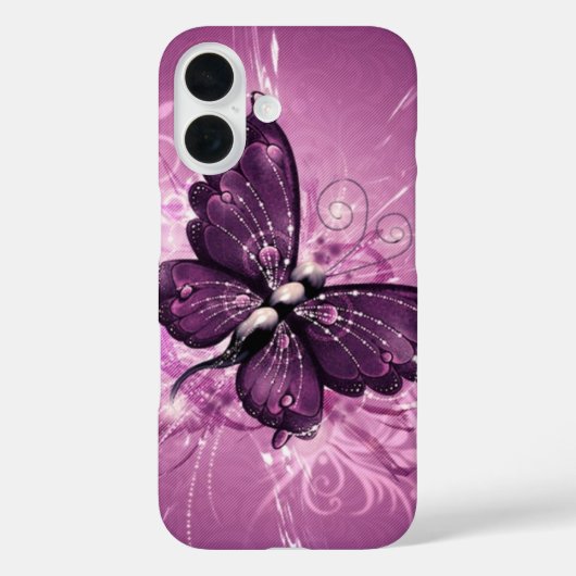 paarse vlindervectorkunst Case-Mate iPhone case (Achterkant)