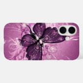 paarse vlindervectorkunst Case-Mate iPhone case (Achterkant (horizontaal))