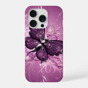 paarse vlindervectorkunst iPhone 15 pro case
