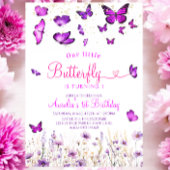 Paarse vlinderverjaardag kaart