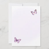 Paarse vlinderverjaardagsfeest nodigen Flutter uit Kaart (Achterkant)