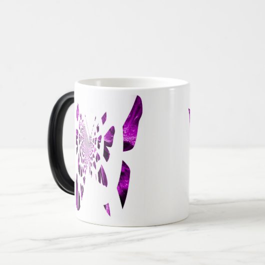 Paarse vlindervleugels magische mok (Voorkant links)