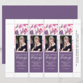 Paarse vlindervlinder Sjabloon Bladwijzer (Voorkant / Achterkant)