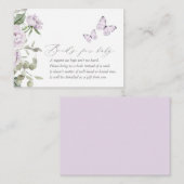 Paarse vlindervlinderboeken voor Baby Informatiekaartje (Voorkant / Achterkant)