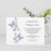 Paarse vlinderzwijn kaart (Staand voorkant)