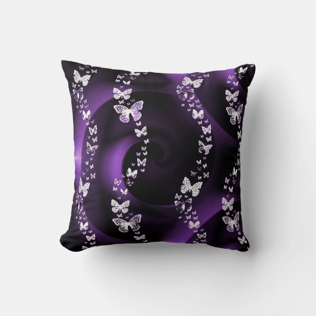 Paarse vlinderzwijn kussen (Voorkant)
