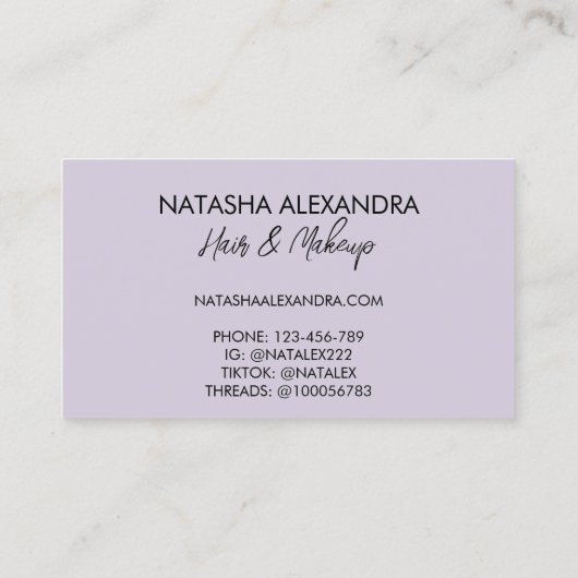 Paarse Vloeibare Swirl Flow Groovy Stripe Y2K Patr Visitekaartje (Achterkant)