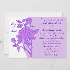 Paarse Vloer Aanvraag voor Aangepaste bruiloft Kaart