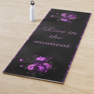 Paarse Vloer met Gepersonaliseerd Citaat Yogamat