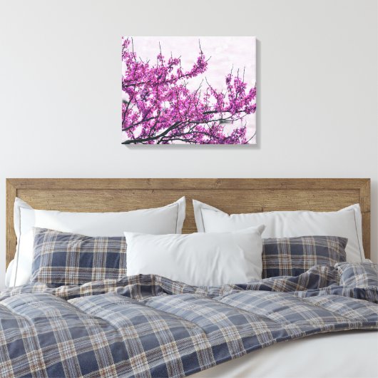 Paarse vloerboomschilderkunst canvas afdruk (Insitu (Slaapkamer))