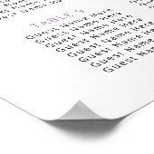 Paarse vloerzittingskaart poster (Hoek)