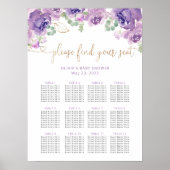 Paarse vloerzittingskaart poster (Voorkant)