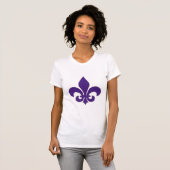 Paarse vloour de lis T-shirt vrouwen (Voorkant volledig)
