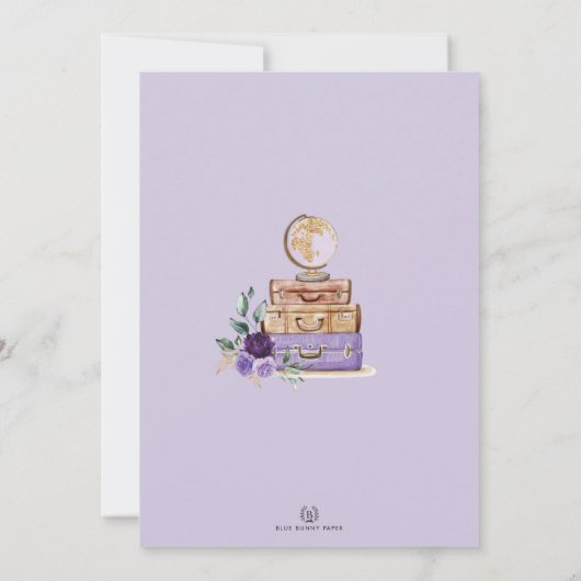 Paarse vlucht Vrijgezellenfeest Miss to Mrs. Kaart (Achterkant)