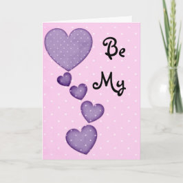 Paarse vluchtende harten zijn mijn Valentijn Kaart