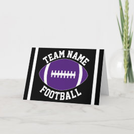 Paarse Voetbal Aangepaste Teamnaam/Tekst Sportfees Kaart