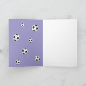 Paarse Voetbal Coach Bal Foto Bedankkaart (Binnen)