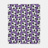 Paarse Voetbal Nummer Patroon Fleece Deken (Voorkant)