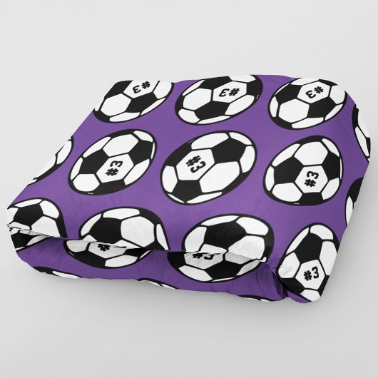 Paarse Voetbal Nummer Patroon Fleece Deken