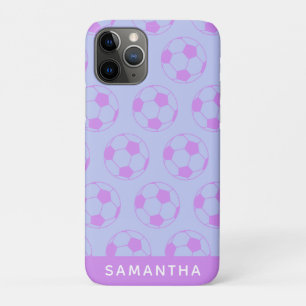 Paarse Voetbal Patroon op maat Case-Mate iPhone Case