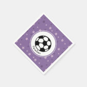 Paarse Voetbalfeest Roze Sterren Sport Gepersonali Servet (Hoek)