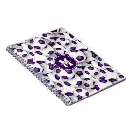 paarse voetballen patroon kids sport notitieboek