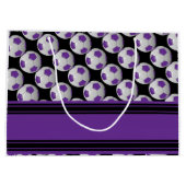 Paarse Voetballen personaliseren Large Cadeautasje (Achterkant)