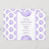 paarse voetballen verjaardagsfeest kaart (Voorkant / Achterkant)