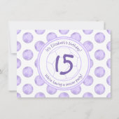 paarse voetballen verjaardagsfeest kaart (Achterkant)