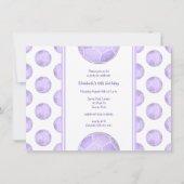 paarse voetballen verjaardagsfeest kaart (Voorkant)