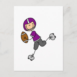 Paarse Voetbalspeler T-shirts en Cadeaus Briefkaart