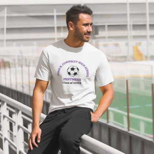 Paarse Voetbalteam Middelbare School Persoonlijk T-shirt
