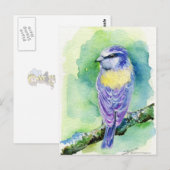 Paarse vogel briefkaart (Voorkant / Achterkant)