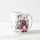 Paarse vogel en Daisies worden gepersonaliseerd Koffiemok (Voorkant rechts)