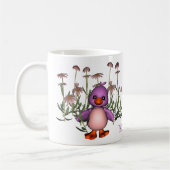 Paarse vogel en Daisies worden gepersonaliseerd Koffiemok (Links)