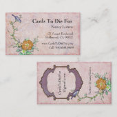 Paarse vogel op een filiaal visitekaartje (Voorkant / Achterkant)