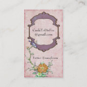 Paarse vogel op een filiaal visitekaartje (Achterkant)