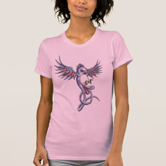 Paarse vogel t-shirt