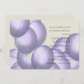 Paarse vogelballonnen kaart