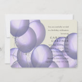 Paarse vogelballonnen kaart (Voorkant)