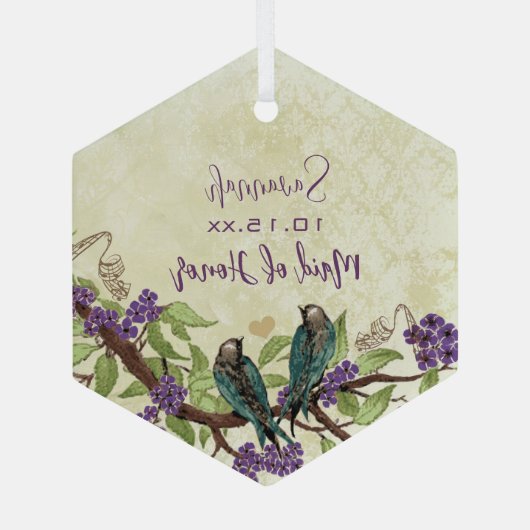 Paarse  vogelgriffier van Honor Ornamenten (Achterkant)