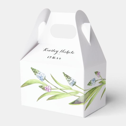 Paarse vogelhuis lavendel stengels Baby shower Bedankdoosjes (Achterkant)