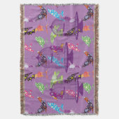 Paarse vogelkooien &FloralBirds Paarse-trombinden Deken (Voorkant Verticaal)