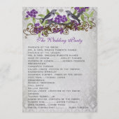 Paarse Vogels Damask Trouwprogramma's Programmakaart (Achterkant)