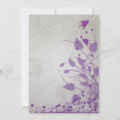  Paarse vogels Hearts Wedding Invites Kaart (Achterkant)