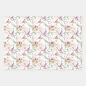 Paarse vogelsoorten en Berries Bridal Inpakpapier Vel (Voorkant)